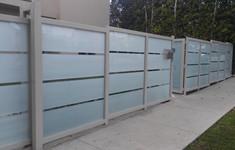 After Exterior Fence & Gates Conversion to Glass & Metal Fence and Gate 
