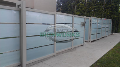 After Exterior Fence & Gates Conversion to Glass & Metal Fence and Gate After Exterior Fence & Gates Conversion to Glass & Metal Fence and Gate